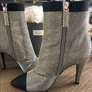 CHANEL Fantasy Glitter BOOTS Short Zipper Ankle